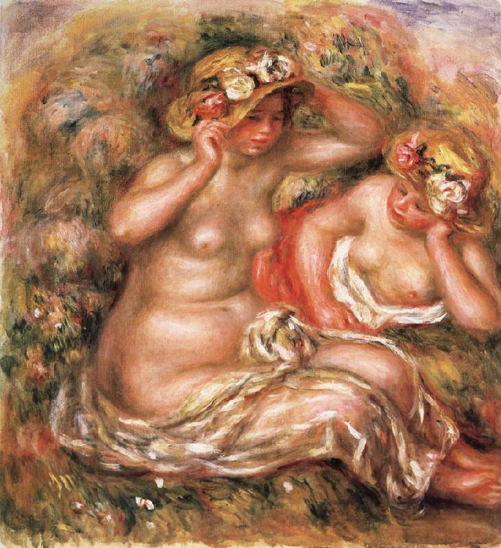 Pierre Renoir The Nudes Wearing Hats Norge oil painting art